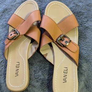 VanEli Slide Sandals 9.5 M Tan NWOB